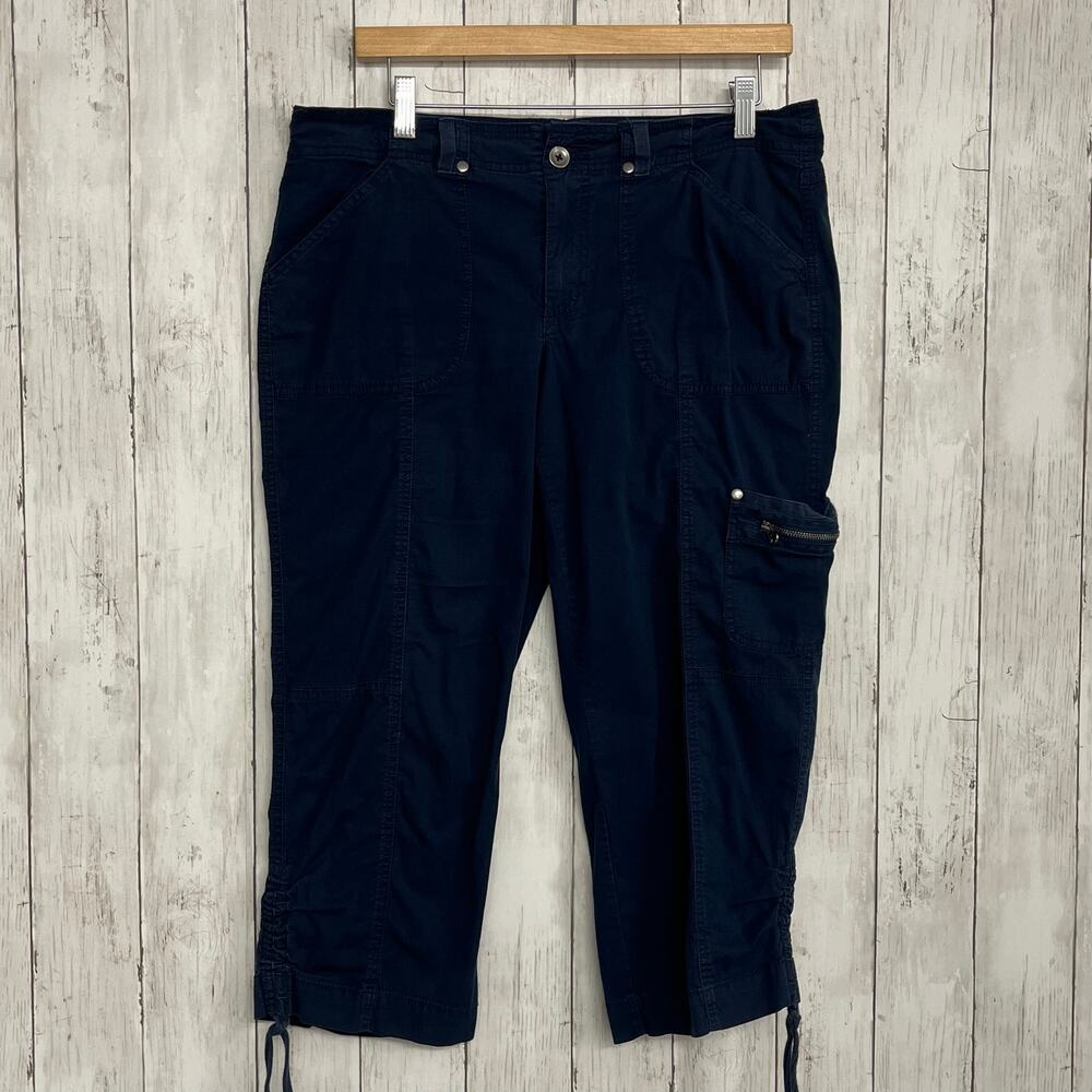 Westport 1962 Women's Blue Capris Size 8 Mid Rise 22" Inseam Cropped Pants